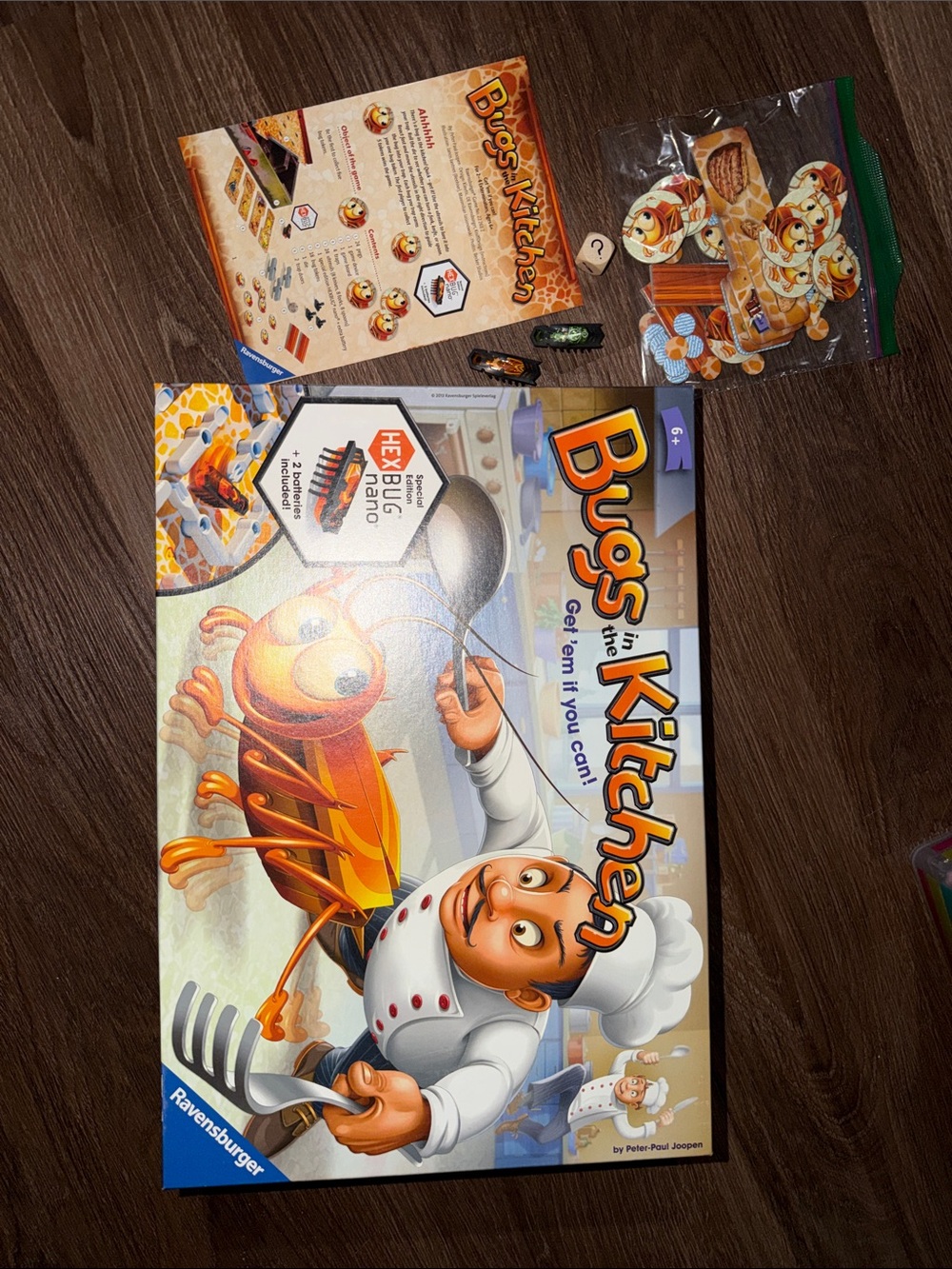 Ravensburger Bugs in the Kitchen Board Game - Orange & Blue
